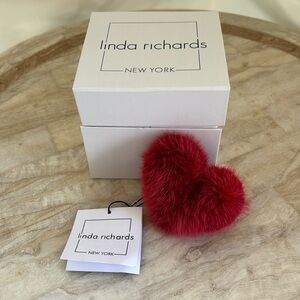 Red real mink key chain